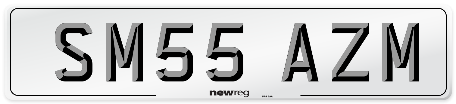 SM55 AZM Number Plate from New Reg